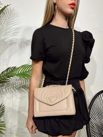 Bolso Corazón Cadena GLOVER Taupe