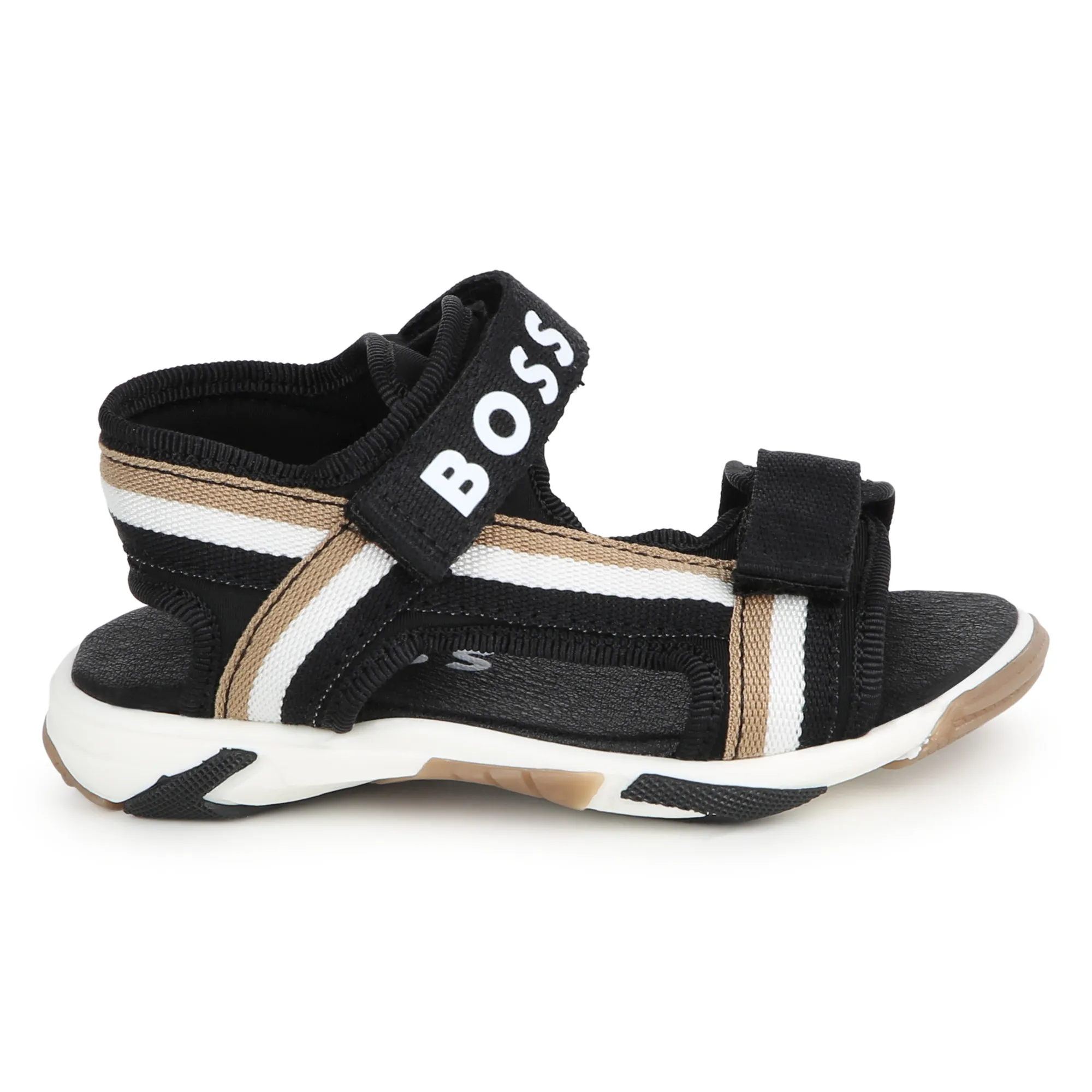 BOSS Sandalias de rayas y velcro