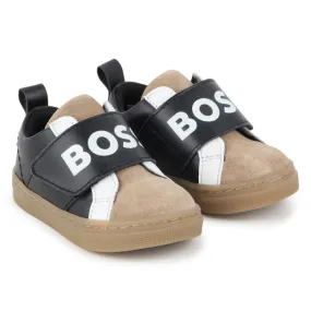 BOSS Zapatillas de piel con velcro