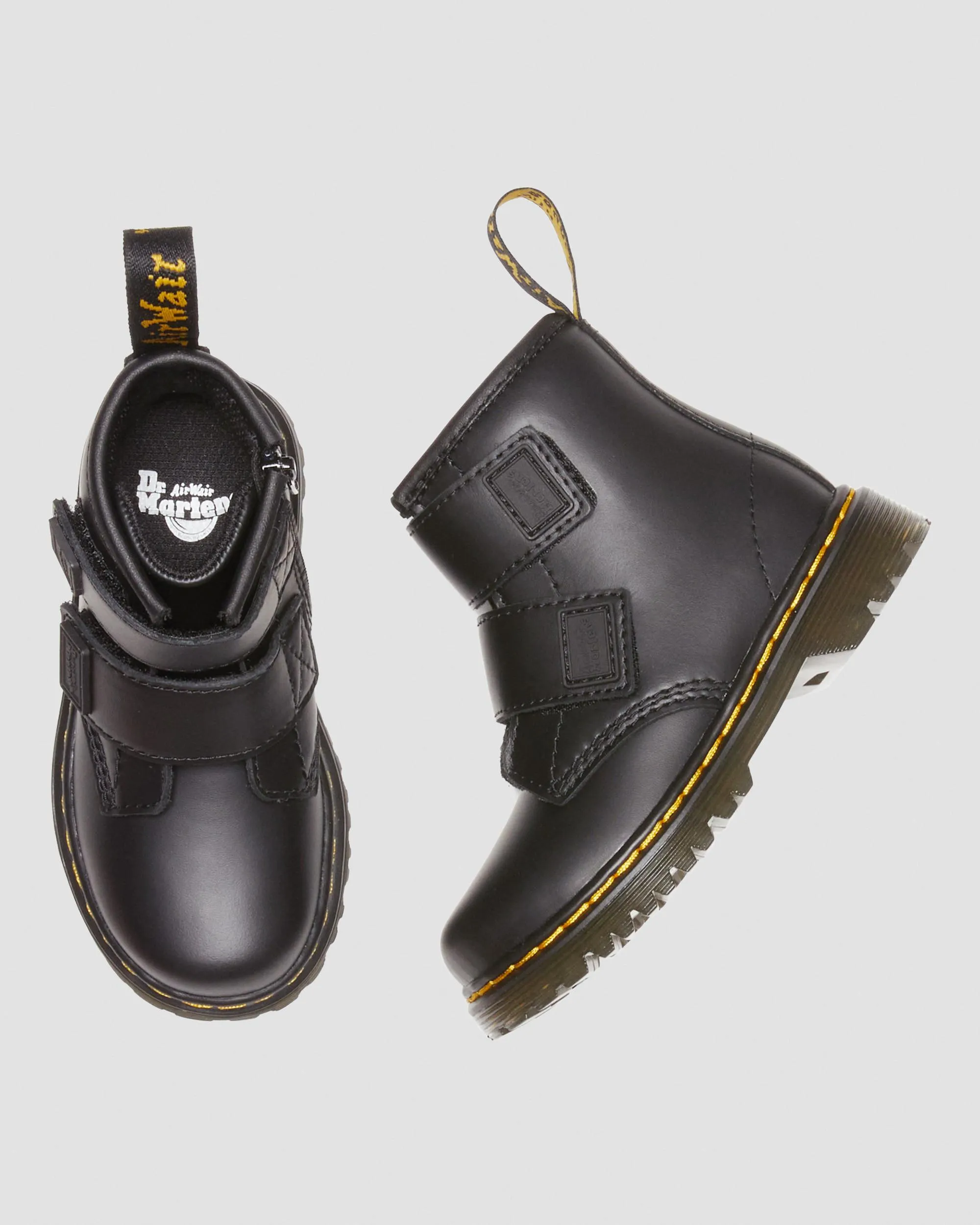 Botas 1460 para niños de piel con correa con velcro