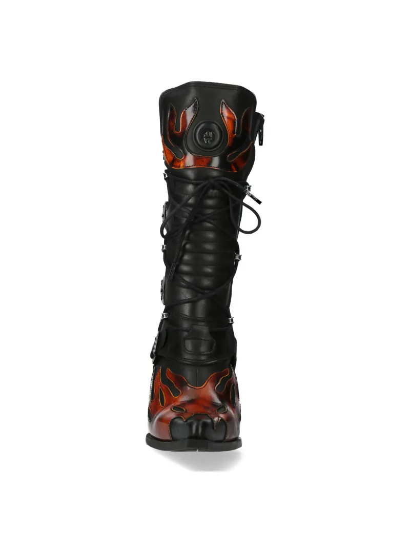 Botas punk goth negro acero fuego