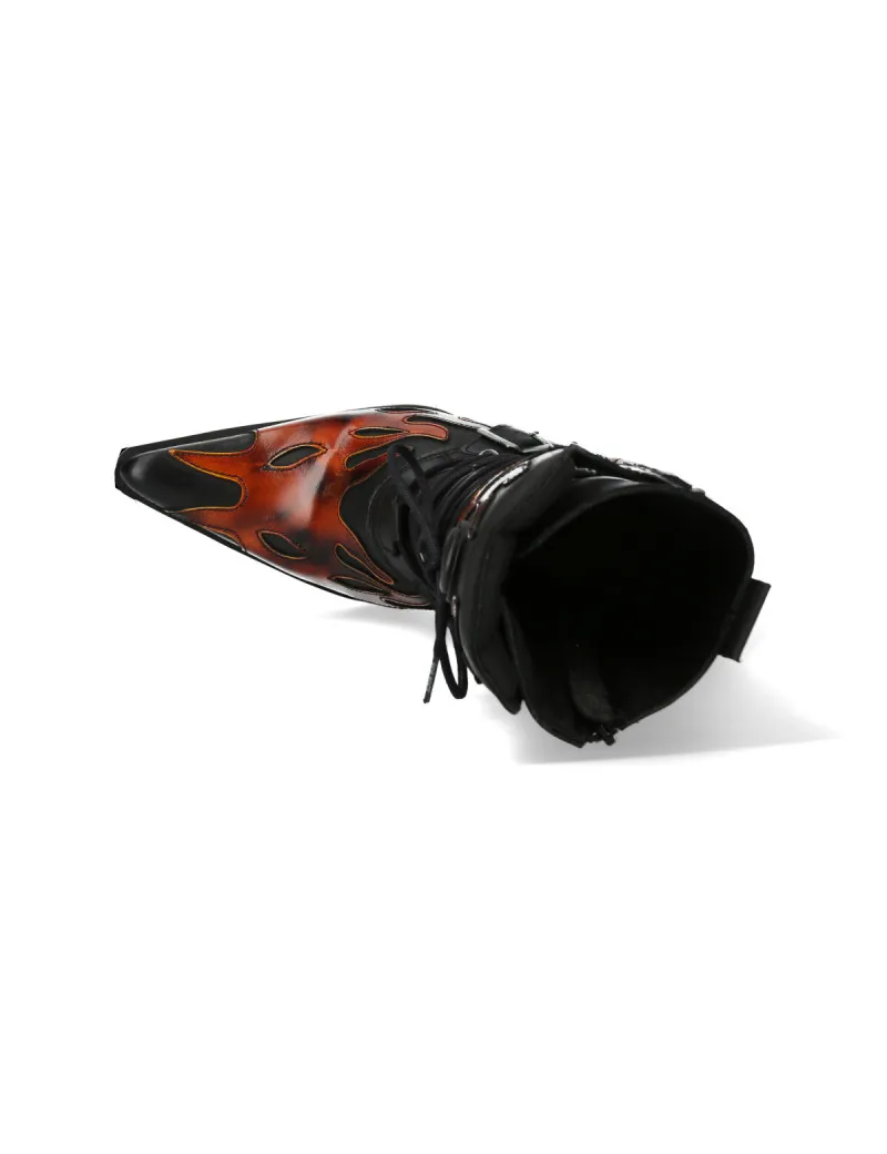 Botas punk goth negro acero fuego