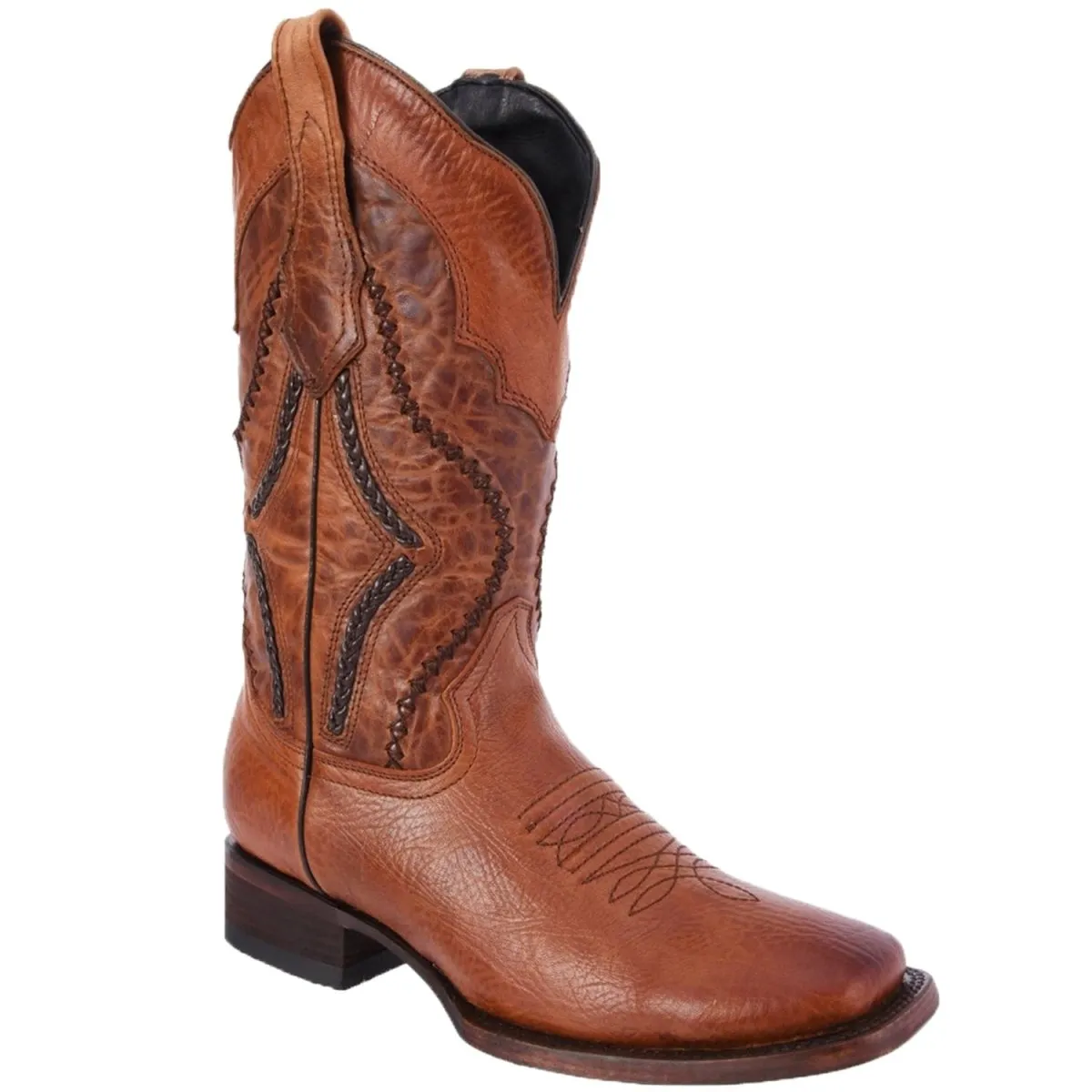 BOTAS VAQUERAS DE CUERO NAPA ORIGINAL HORMA RODEO COLOR SHEDRON WD343
