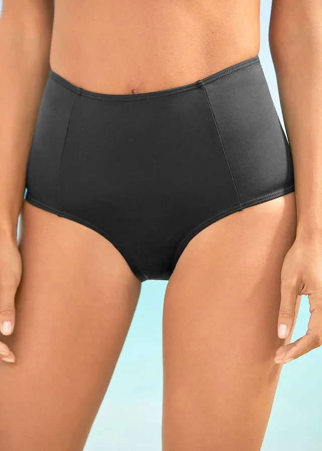Braguita de bikini de tiro alto de poliamida reciclada Negro