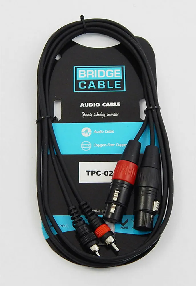 CABLE PUENTE 2X XLR HEMBRA  2X RCA MACHO 1,5M TPC021