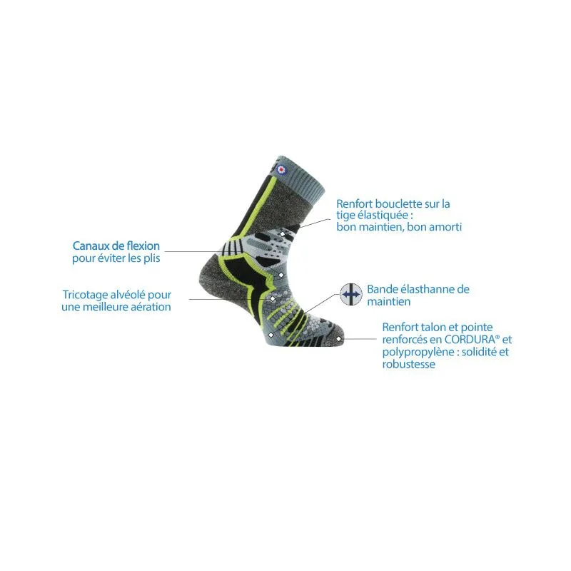 Calcetín de senderismo Thyo MI CHAUSSETTE TREK (NEGRO / AZUL)