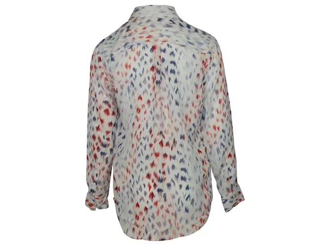 Camisa abotonada con estampado Equipment en seda multicolor Impresión de pitón 