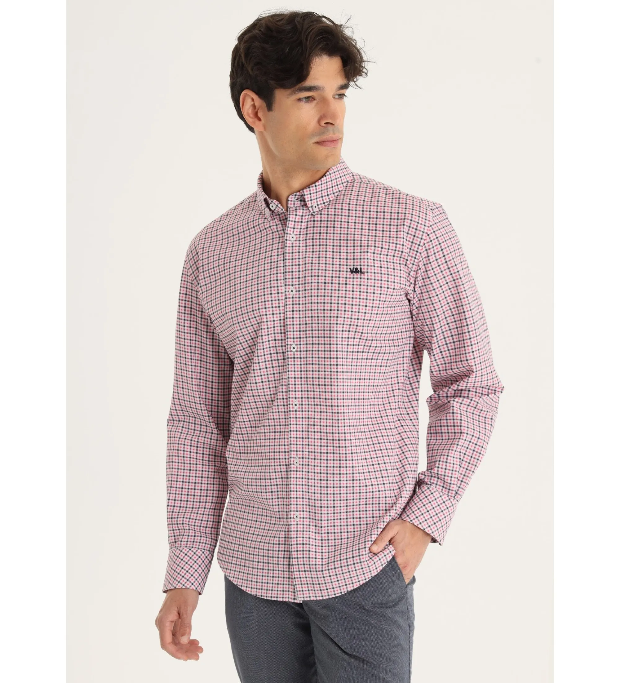 Camisa con cuadros vichy estampado