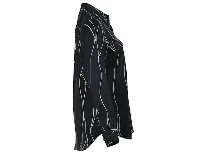 Camisa con estampado Equipment Line en seda negra 