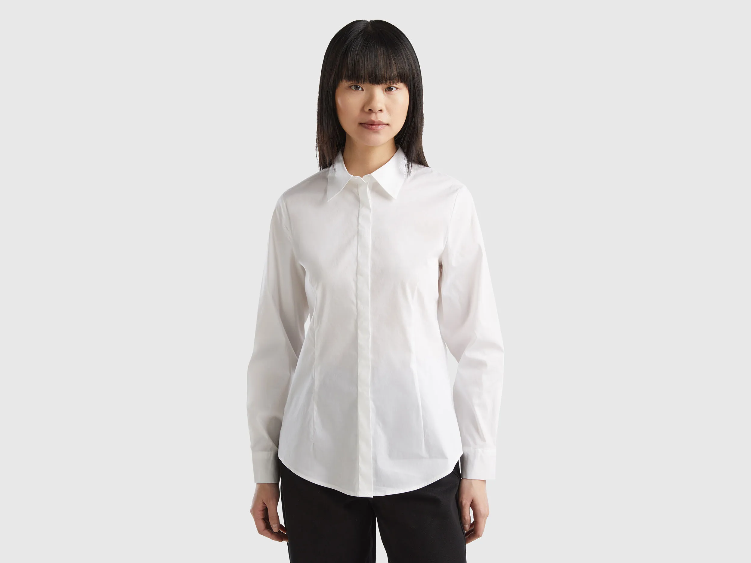 Camisa de algodón elástico mixto