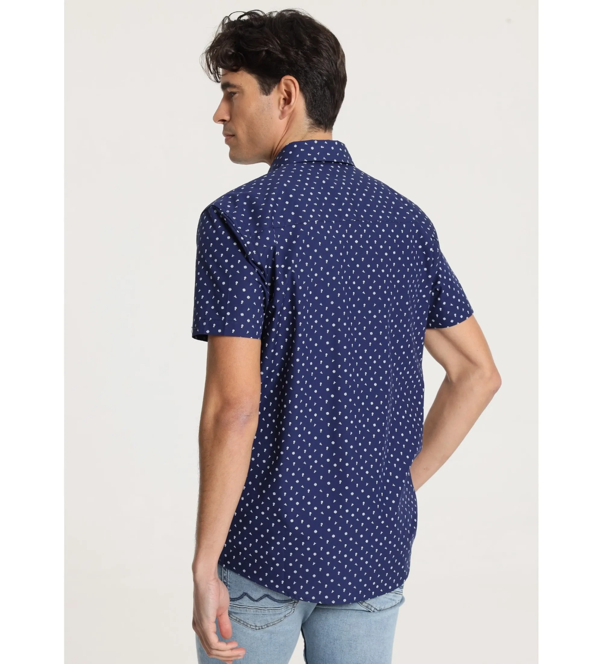 Camisa de manga corta con estampado marino
