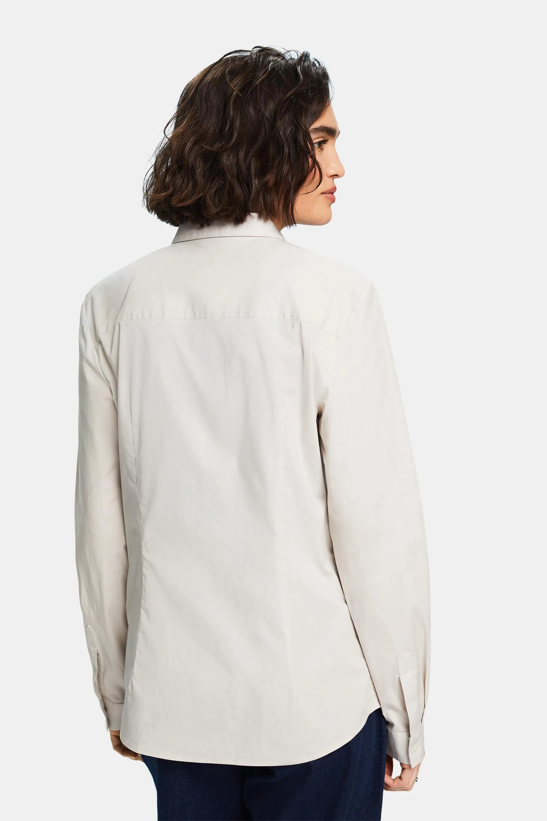 Camisa de popelina de manga larga