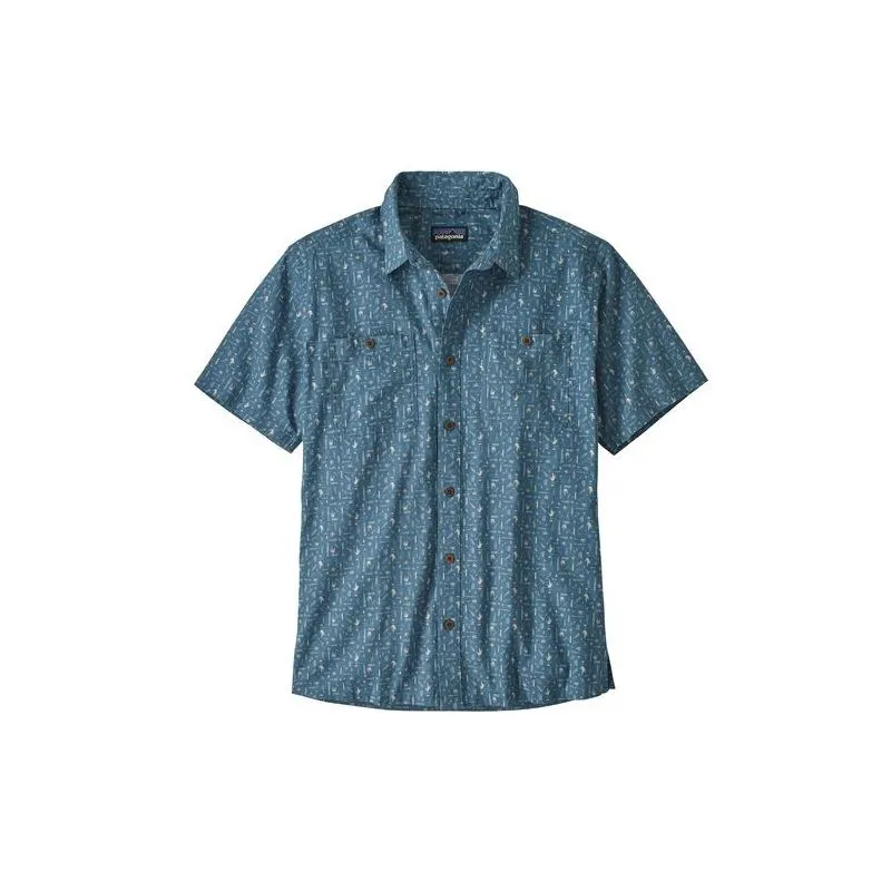 Camisa PATAGONIA Back Step Patagonia (Swamp Stamp Multi: Pigeon Blue) Hombre