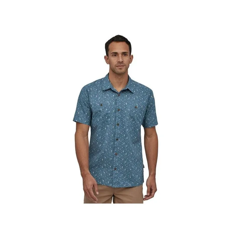 Camisa PATAGONIA Back Step Patagonia (Swamp Stamp Multi: Pigeon Blue) Hombre