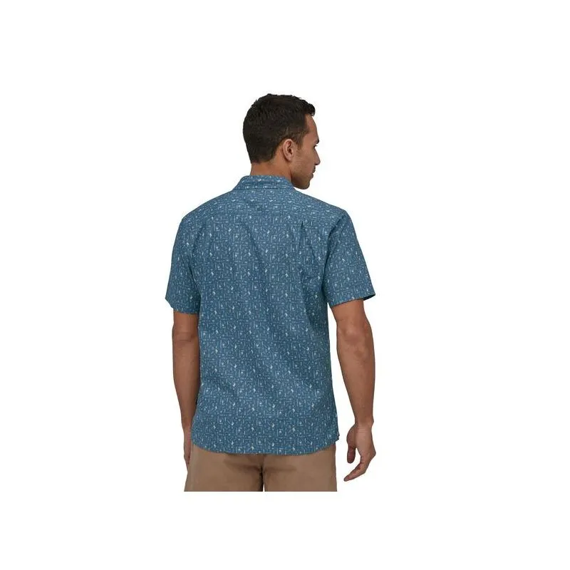 Camisa PATAGONIA Back Step Patagonia (Swamp Stamp Multi: Pigeon Blue) Hombre