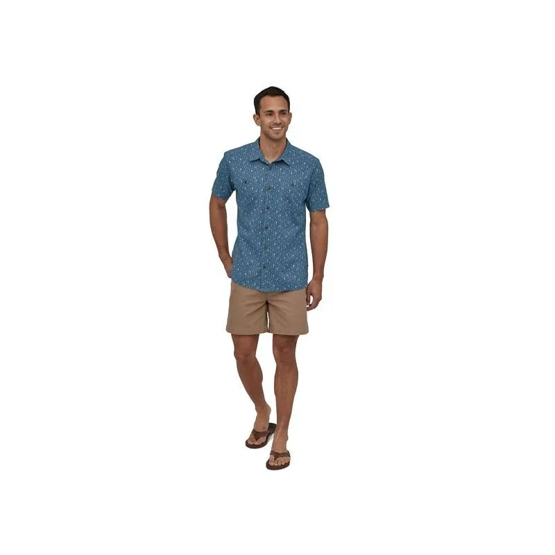 Camisa PATAGONIA Back Step Patagonia (Swamp Stamp Multi: Pigeon Blue) Hombre