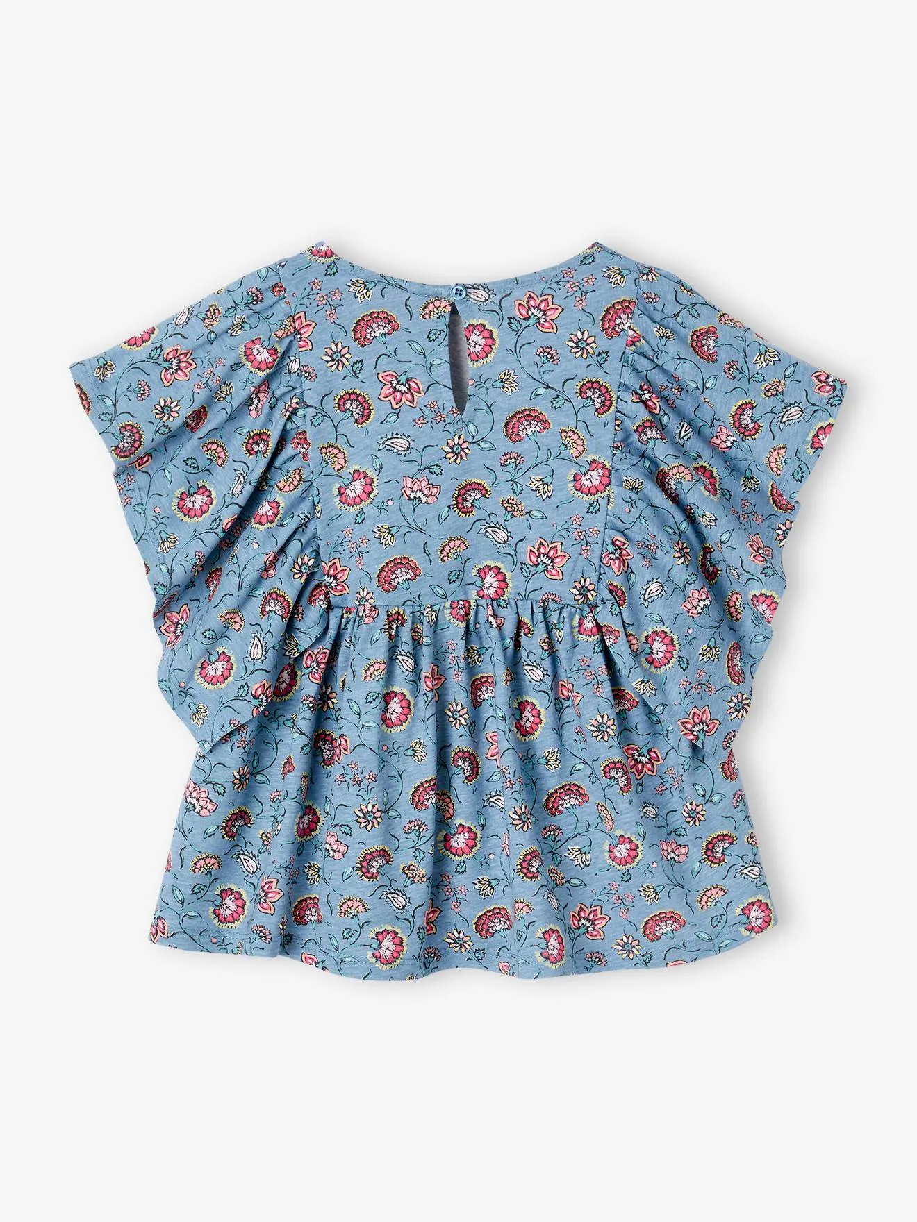 Camiseta blusa con flores, para niña