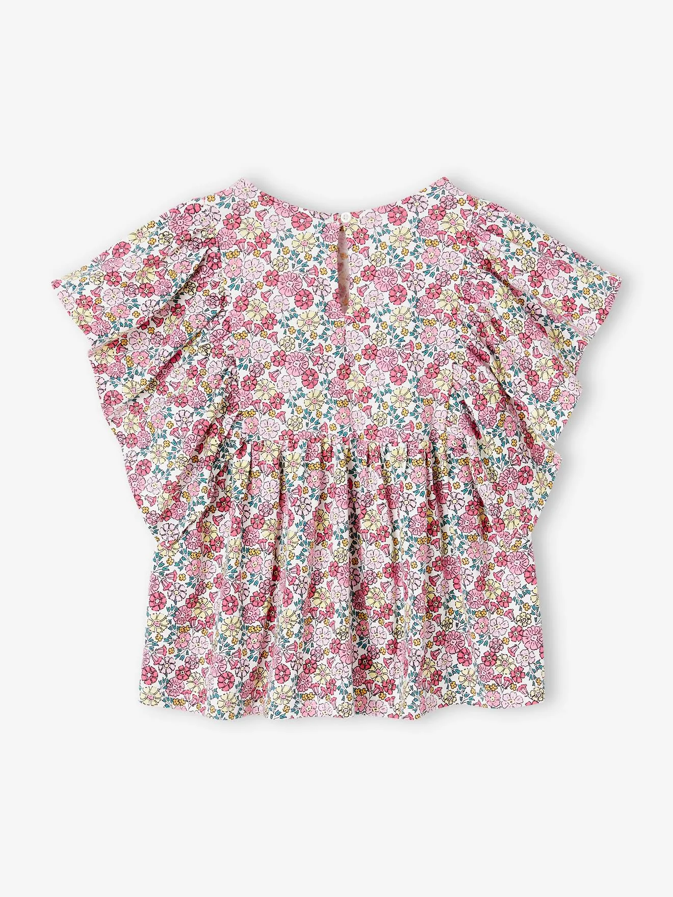 Camiseta blusa con flores, para niña