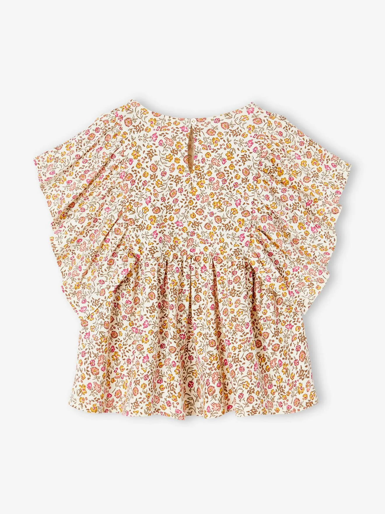 Camiseta blusa con flores, para niña