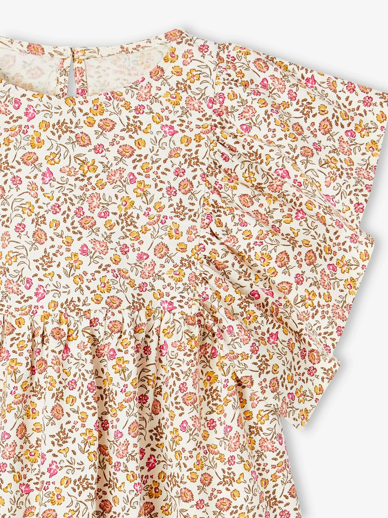 Camiseta blusa con flores, para niña