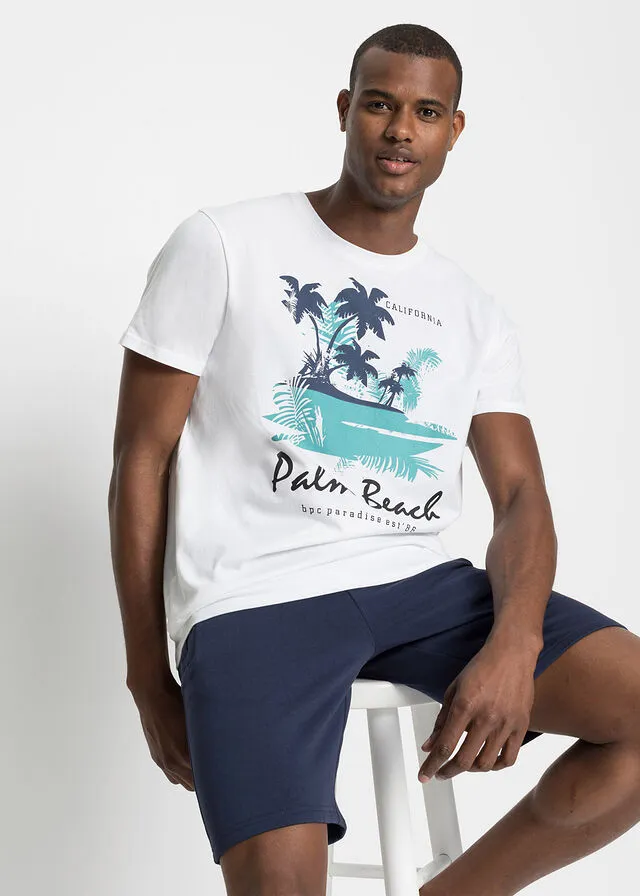 Camiseta con corte cómodo Blanco estampado