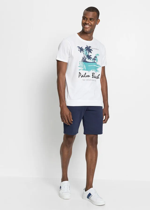 Camiseta con corte cómodo Blanco estampado