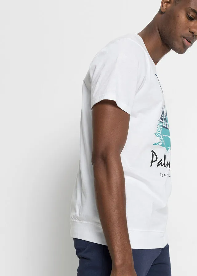 Camiseta con corte cómodo Blanco estampado