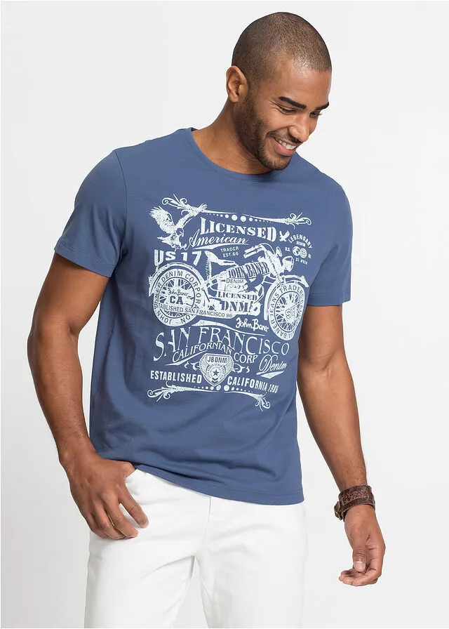 Camiseta con estampado índigo