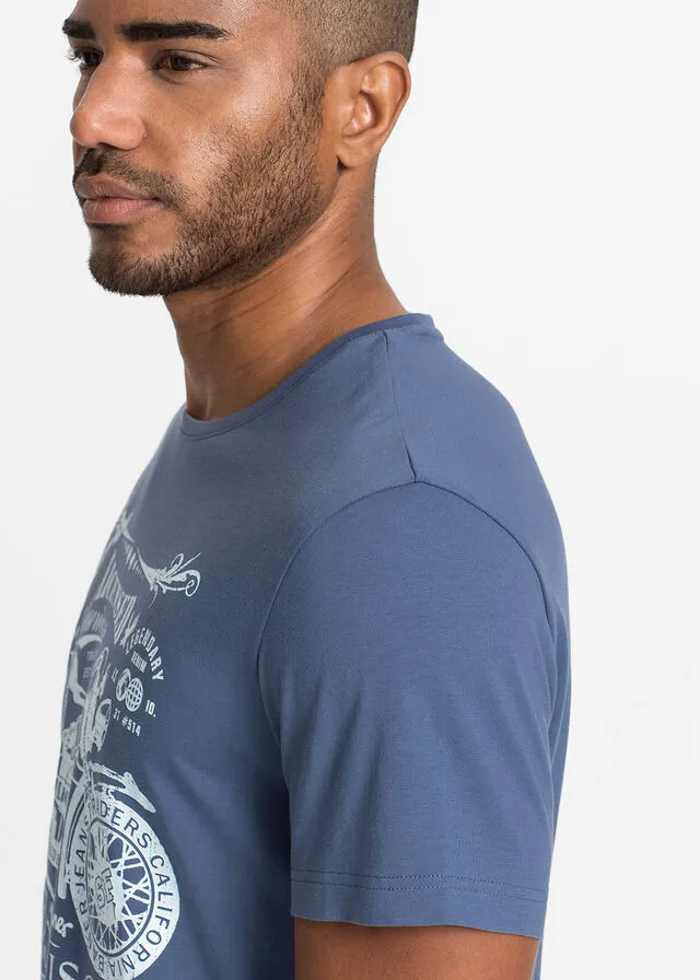 Camiseta con estampado índigo