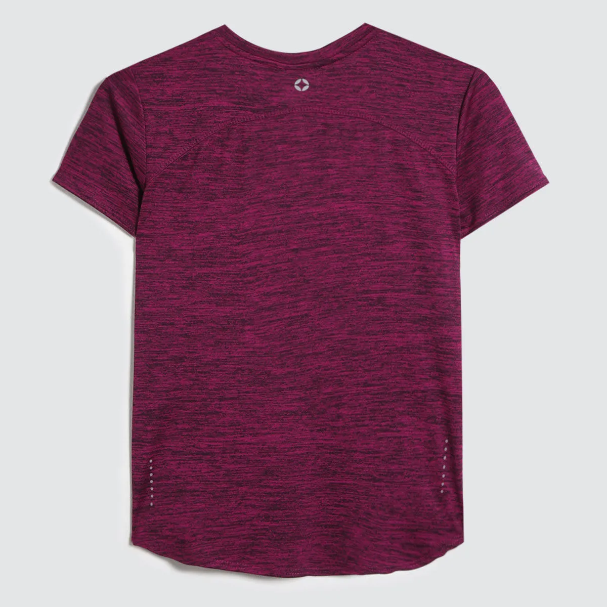 Camiseta Deportiva Jaspeada Con Estampado
