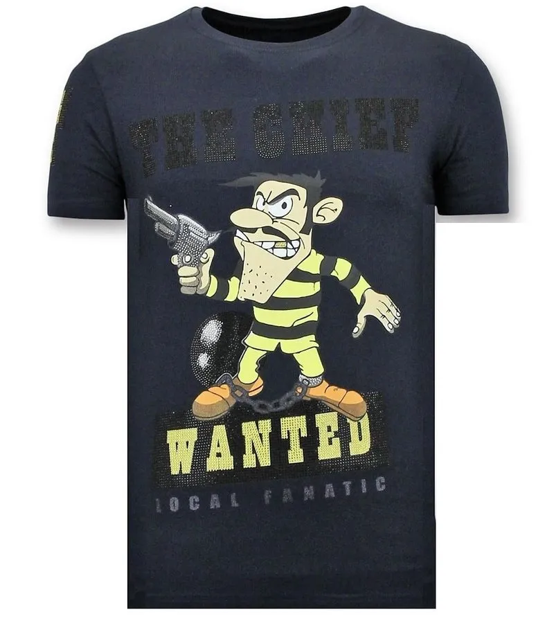 CAMISETA PIEDRAS  THE CHIEF WANTED  AZUL