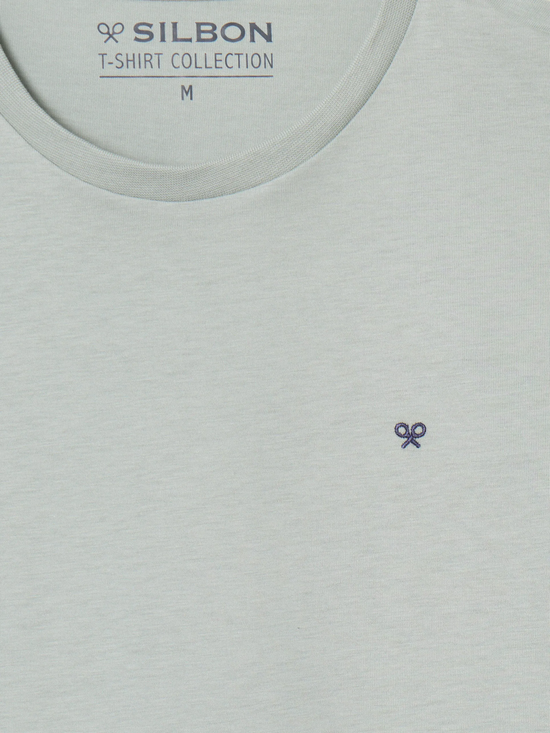 Camiseta silbon minilogo verde claro
