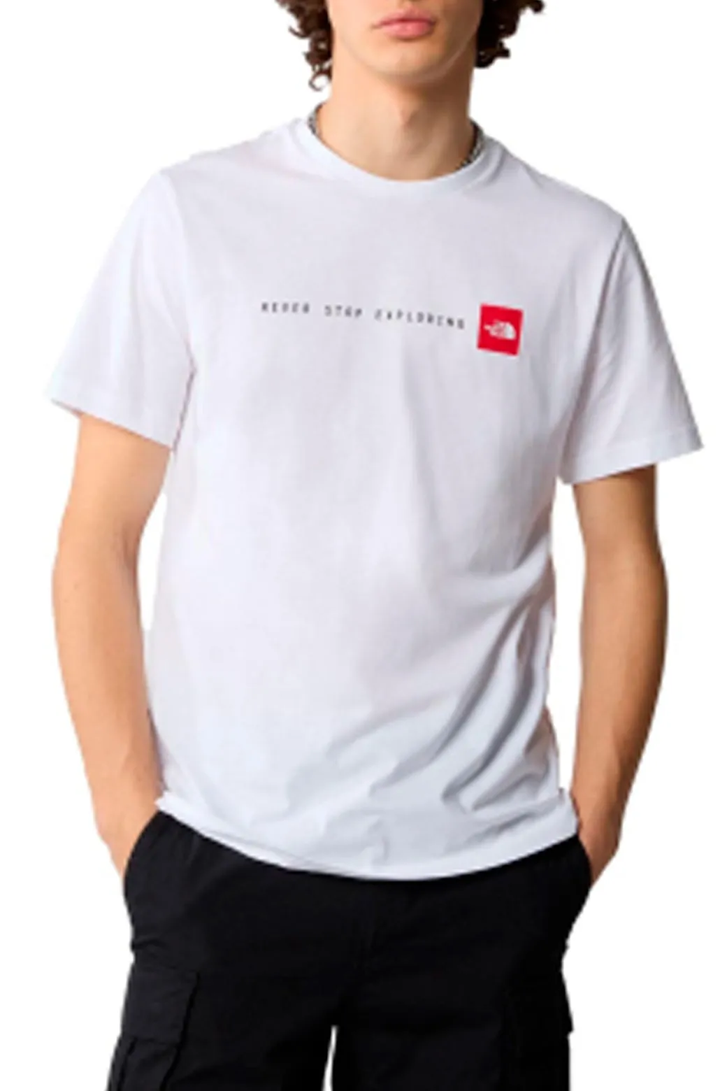 Camiseta The North Face Never Stop Exploring Blanco y Rojo