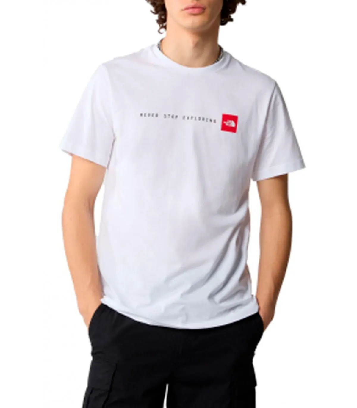 Camiseta The North Face Never Stop Exploring Blanco y Rojo