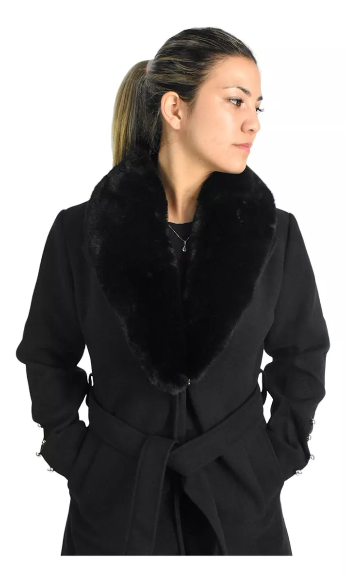 Campera Tapado Mujer Largo Elegante Paño Santelon 12135