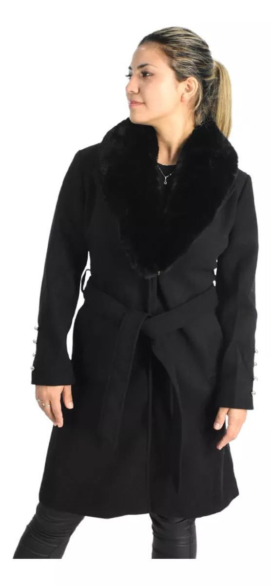 Campera Tapado Mujer Largo Elegante Paño Santelon 12135