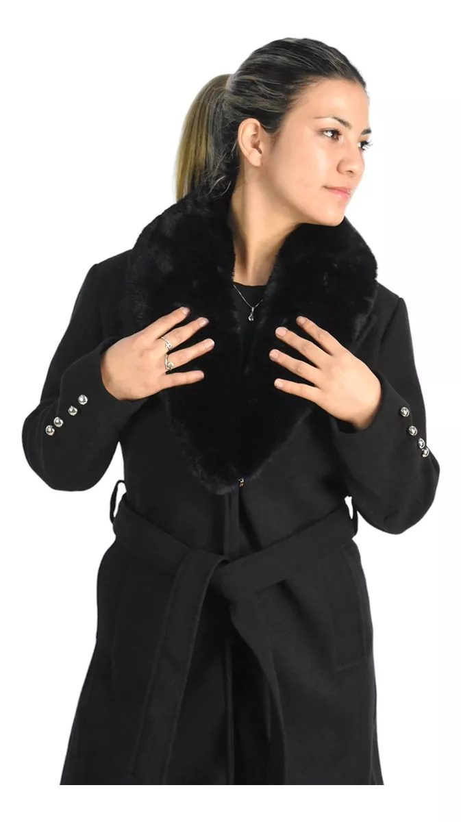 Campera Tapado Mujer Largo Elegante Paño Santelon 12135
