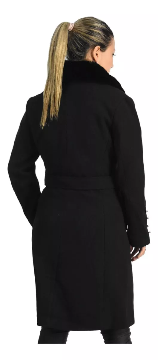 Campera Tapado Mujer Largo Elegante Paño Santelon 12135