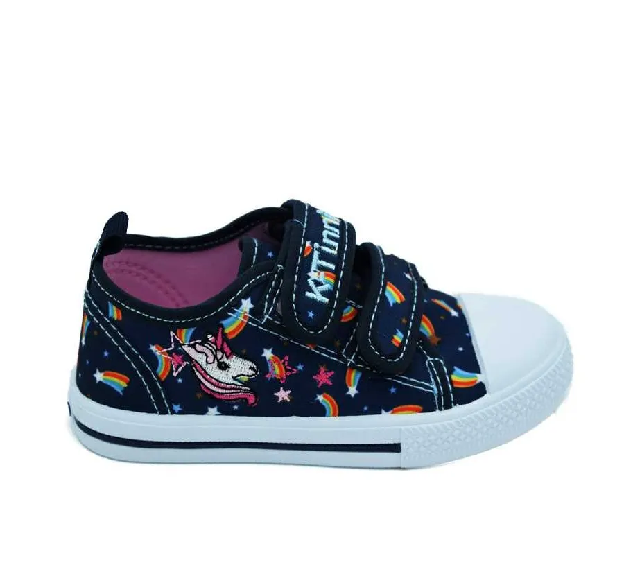 CANVAS PUNTERA DOBLE VELCRO PLAYERA NIÑA ZAPATILLA BARATA LONA MARINO