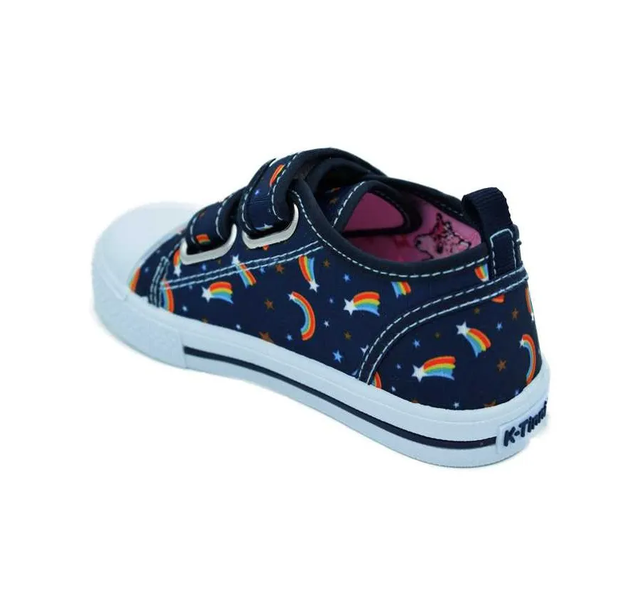CANVAS PUNTERA DOBLE VELCRO PLAYERA NIÑA ZAPATILLA BARATA LONA MARINO