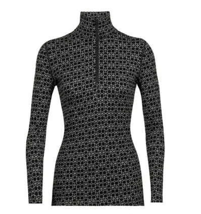 Capa base ICEBREAKER W 250 Vertex Ls Half Zip Alpine Geo (Black/flash/j) Mujer