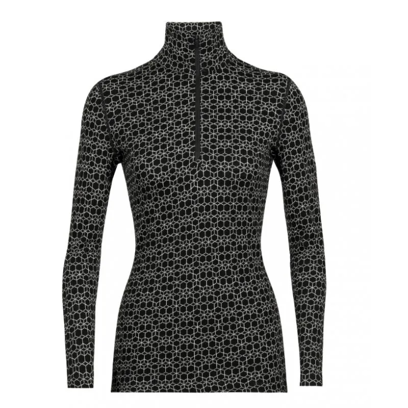 Capa base ICEBREAKER W 250 Vertex Ls Half Zip Alpine Geo (Black/flash/j) Mujer