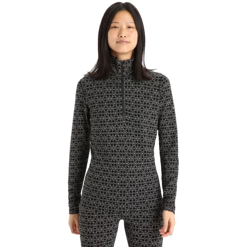 Capa base ICEBREAKER W 250 Vertex Ls Half Zip Alpine Geo (Black/flash/j) Mujer