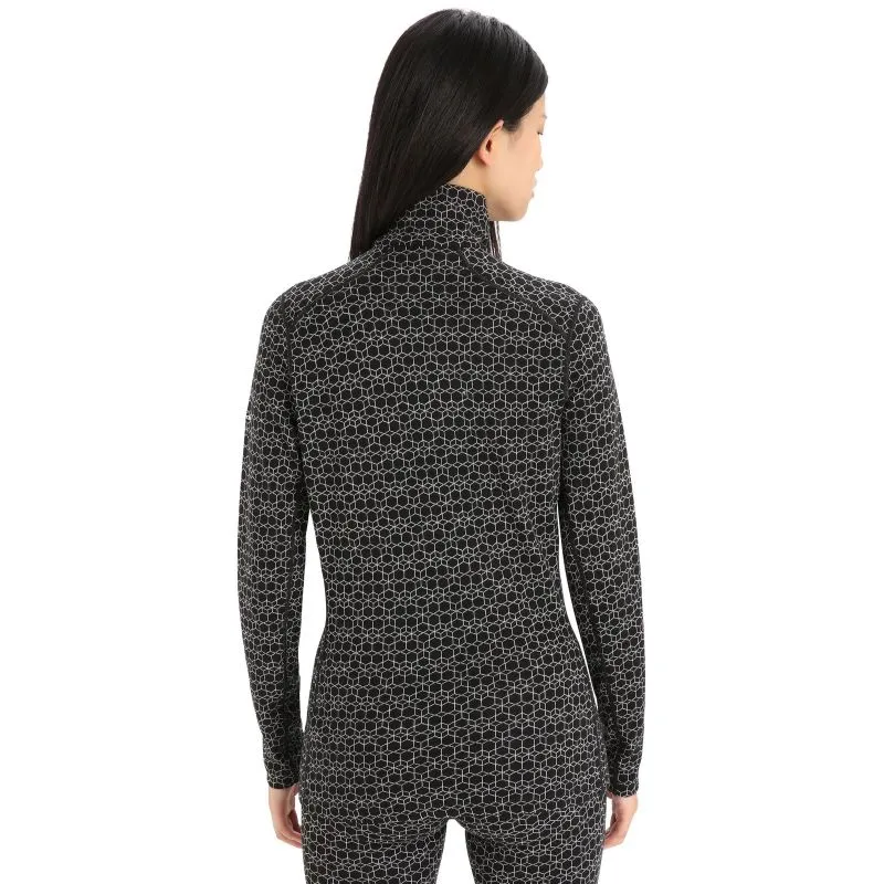 Capa base ICEBREAKER W 250 Vertex Ls Half Zip Alpine Geo (Black/flash/j) Mujer