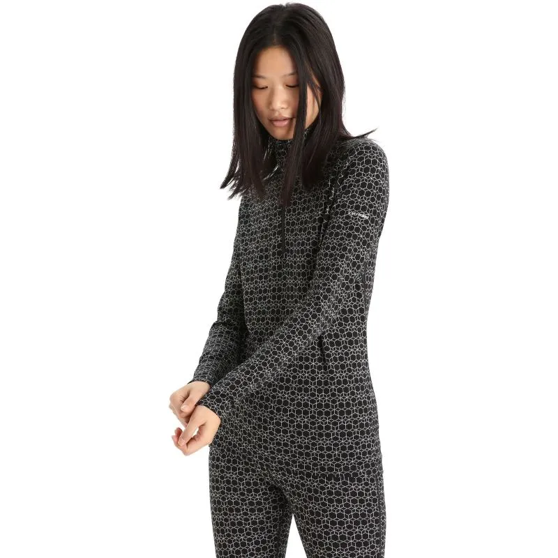 Capa base ICEBREAKER W 250 Vertex Ls Half Zip Alpine Geo (Black/flash/j) Mujer