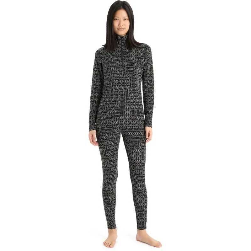 Capa base ICEBREAKER W 250 Vertex Ls Half Zip Alpine Geo (Black/flash/j) Mujer