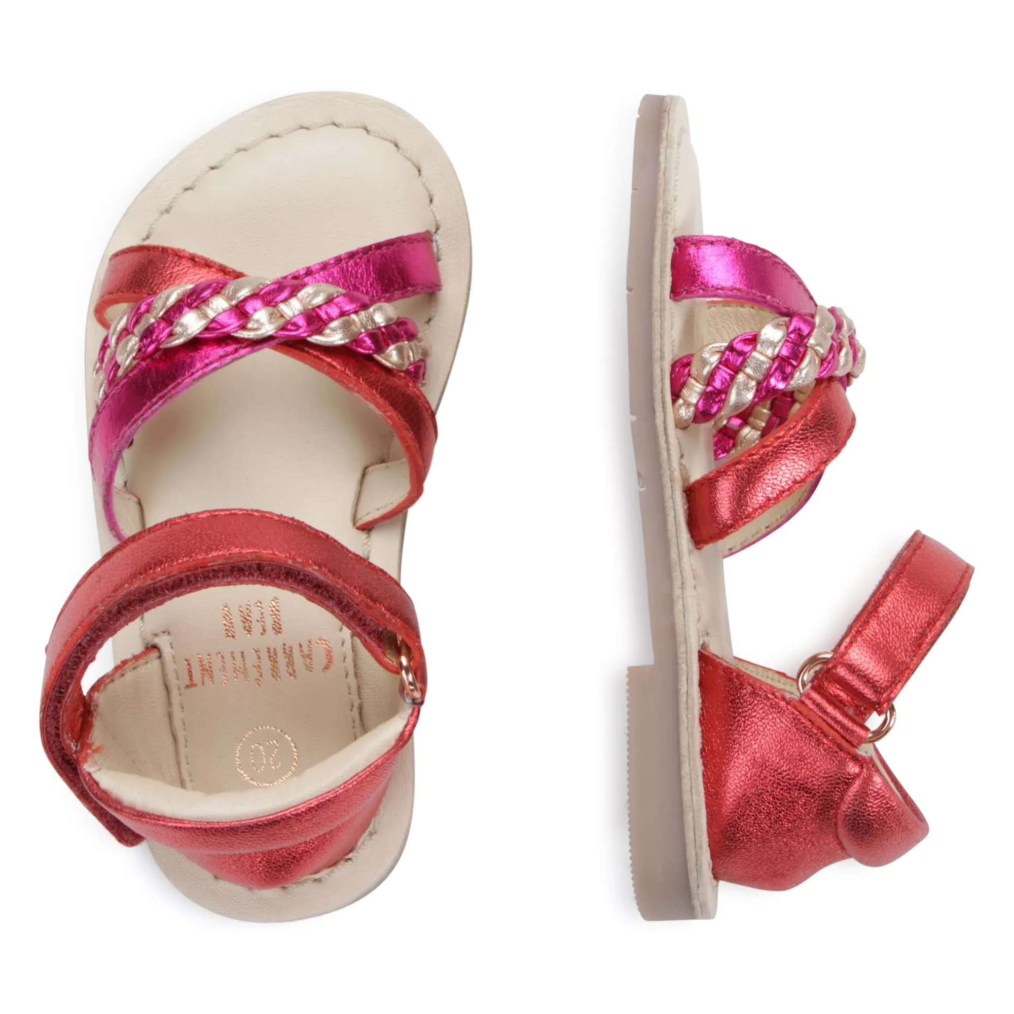 CARREMENT BEAU Sandalias de piel y velcro