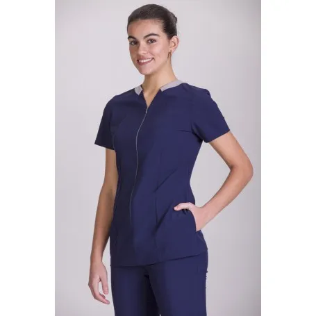 CASACA MUJER MANGA CORTA BICOLOR MICROFIBRA STRETCH