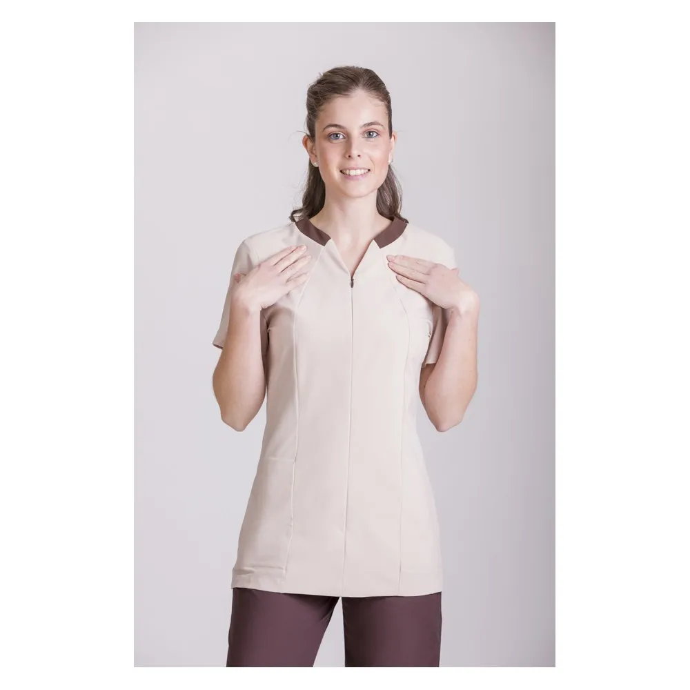 CASACA MUJER MANGA CORTA BICOLOR MICROFIBRA STRETCH