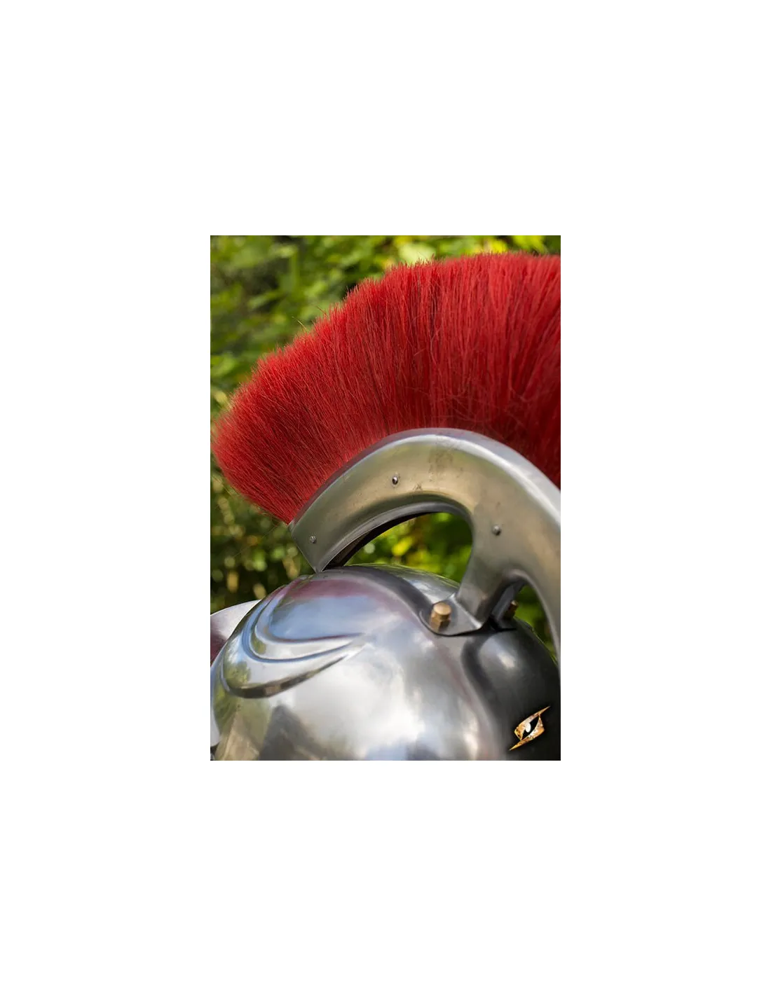 Casco clásico de legionario romano con penacho rojo